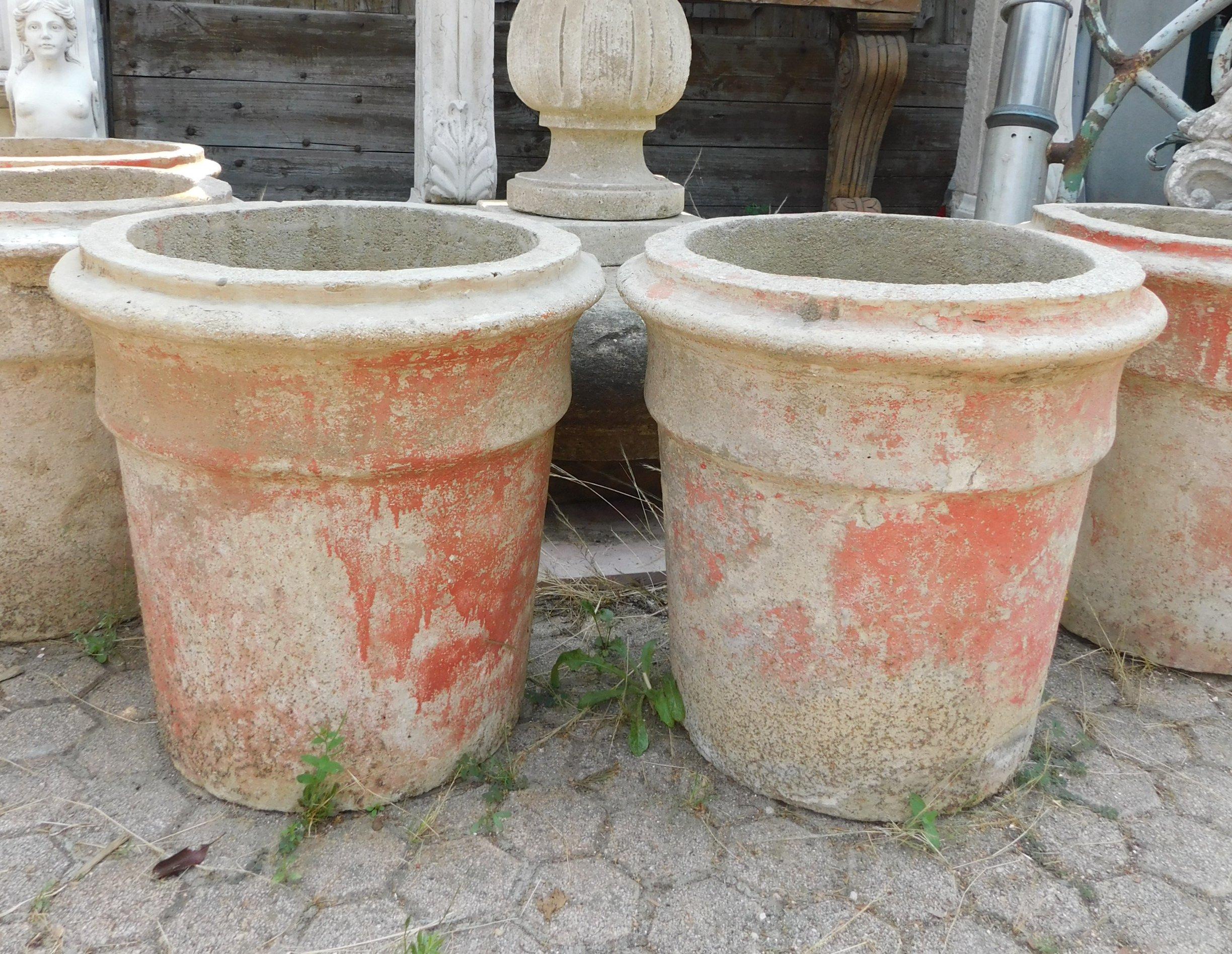 N.5 Vases in Patinated Concrete, Art Decò, Italy 2