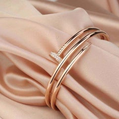 N6708400 Cartier Juste Un Clou Diamond Bracelet Rose Gold Size 19