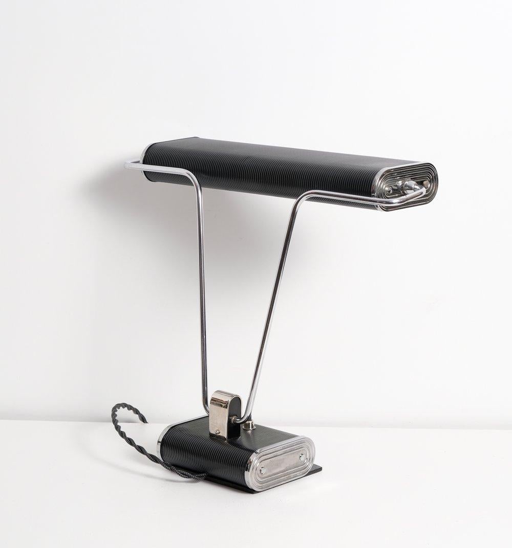 Plated N71 Desk Lamp by Eileen Gray for Jumo, 1930s