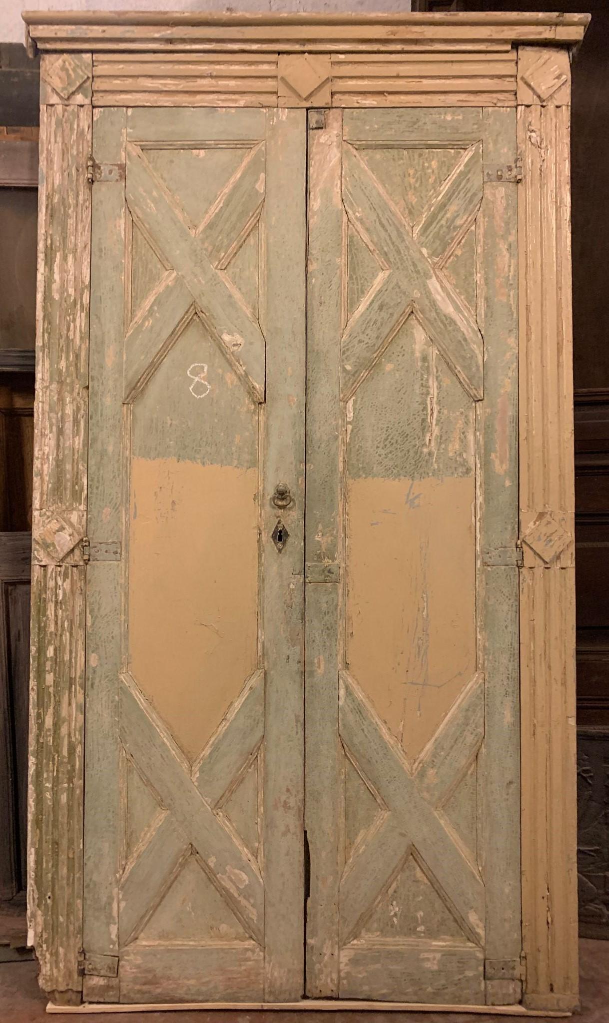 Portes doubles intérieures N.9, laquées et sculptées avec cadre d'origine, Italie en vente 6