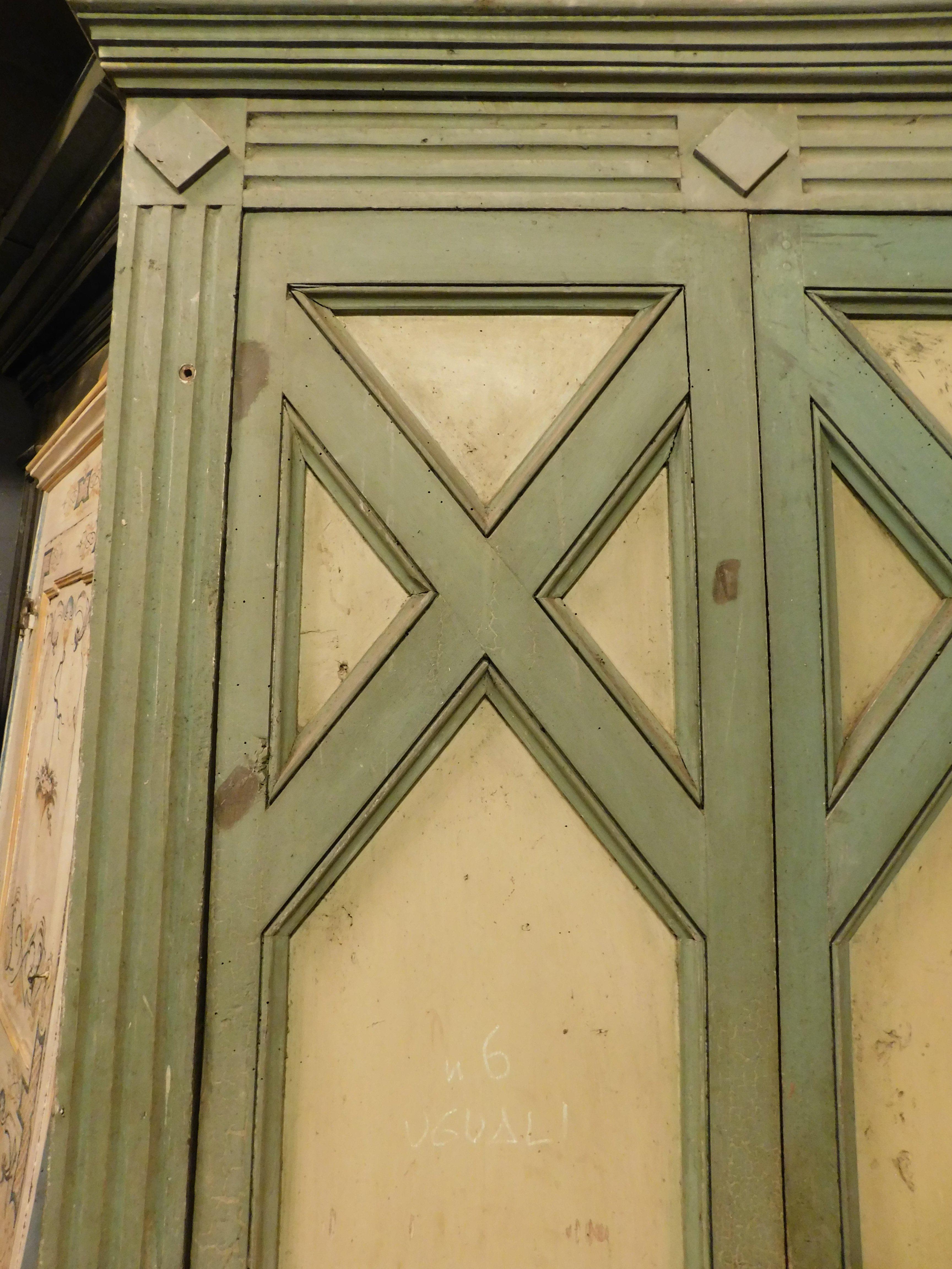 Portes doubles intérieures N.9, laquées et sculptées avec cadre d'origine, Italie en vente 8