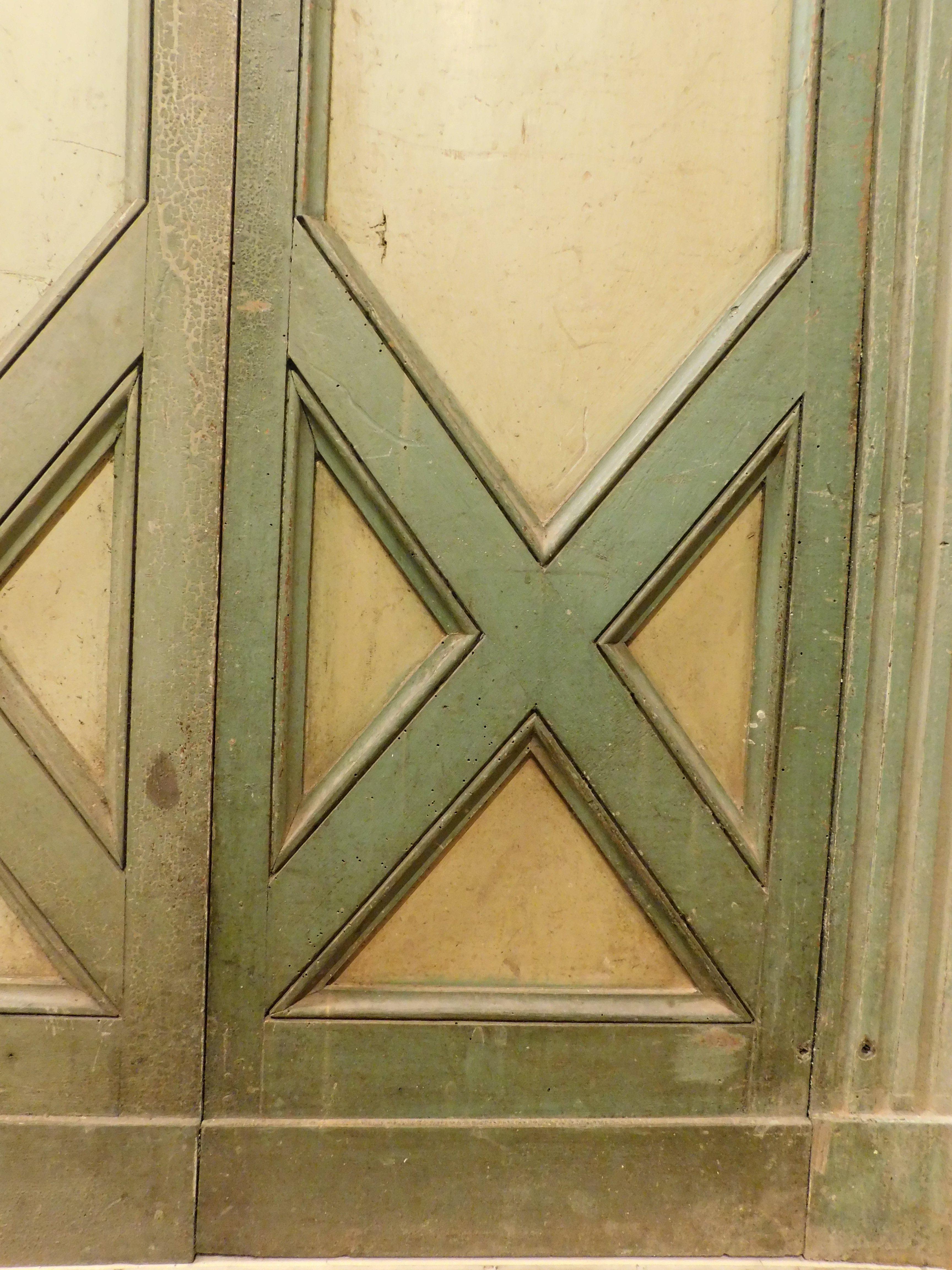 Portes doubles intérieures N.9, laquées et sculptées avec cadre d'origine, Italie en vente 11