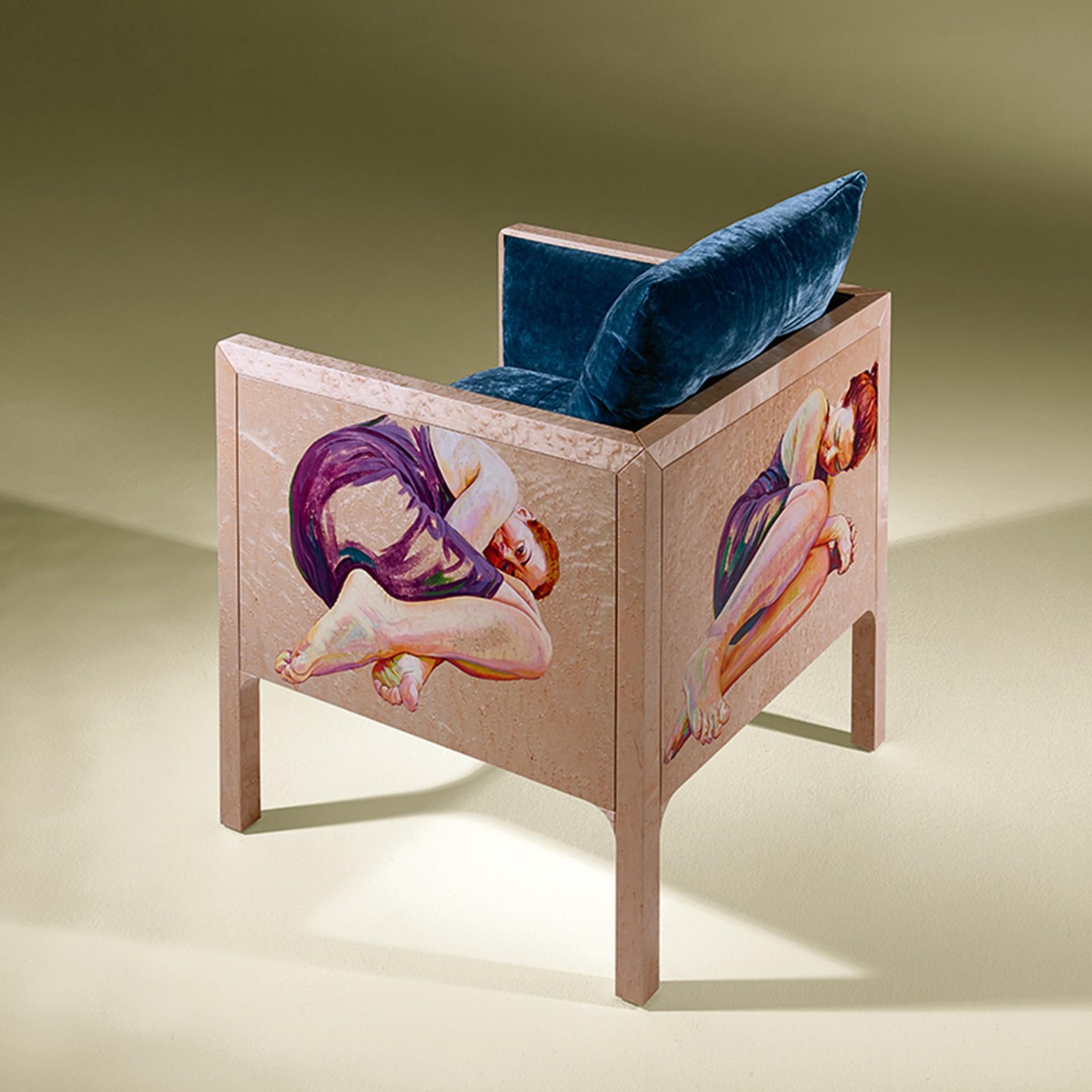 Na Box Contemporary Armchair with Artistic Intervention by Luísa Peixoto For Sale 7