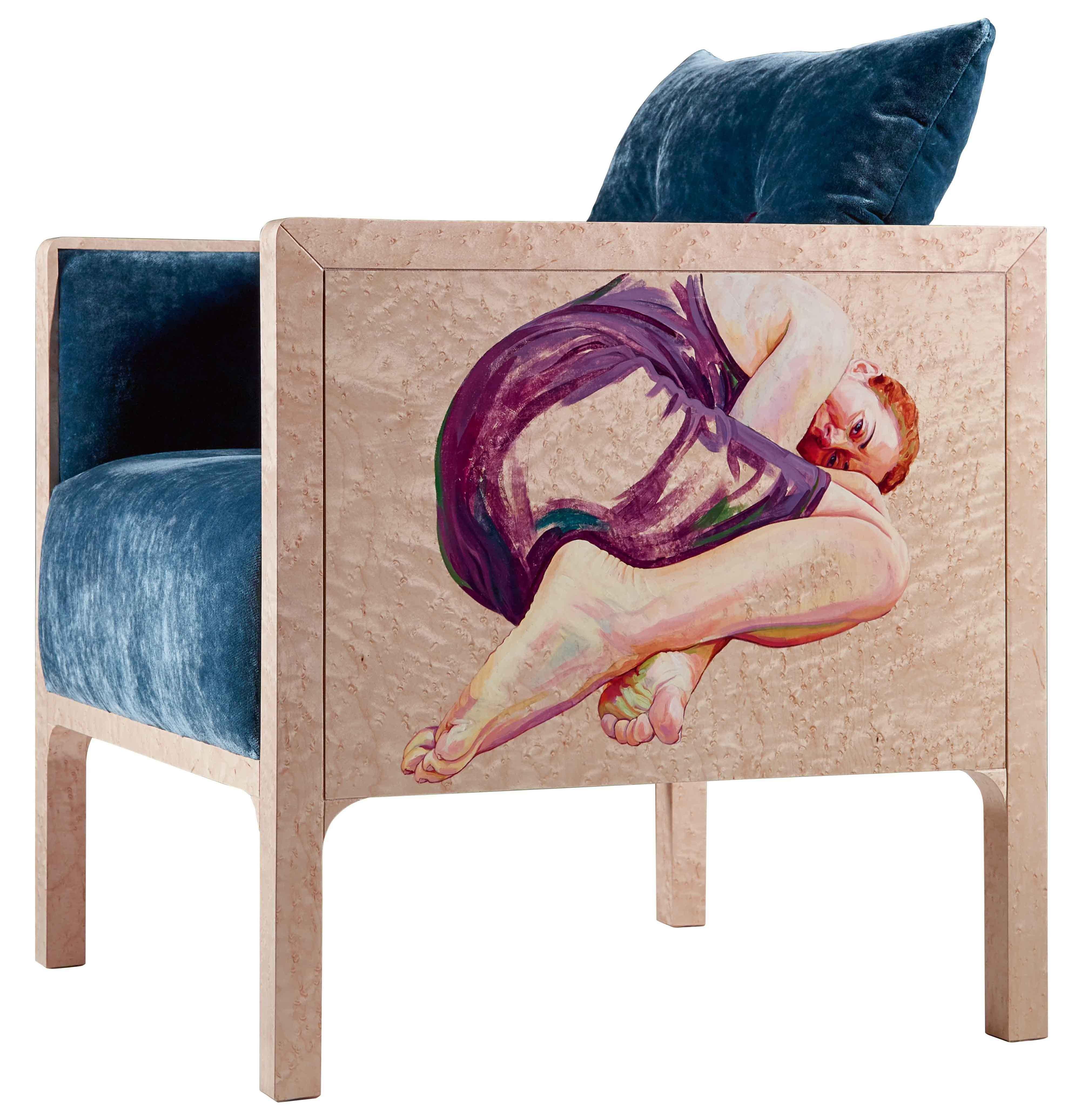 Na Box Contemporary Armchair with Artistic Intervention by Luísa Peixoto For Sale 10