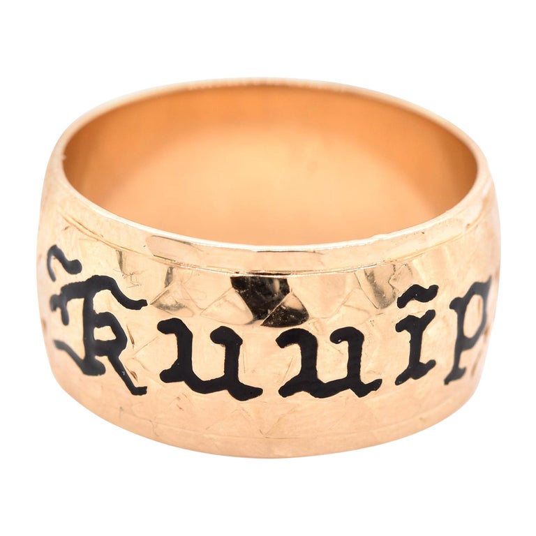 Na Hoku 14 Karat Yellow Gold “Kuuipo” Hawaiian Band at 1stDibs