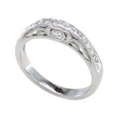 Na Hoku Channel Set Wedding Band 18 Karat White Gold Round Diamonds