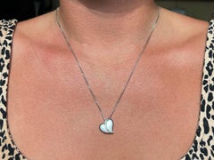 Na Hoku Collier cœur en or blanc 14 carats et diamants