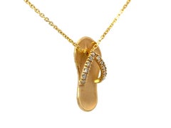 Na Hoku Diamond Slipper Necklace 14k Yellow Gold