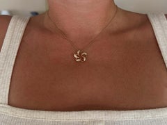 Collar de Diamantes Plumeria Flotante Na Hoku Oro Rosa 14k