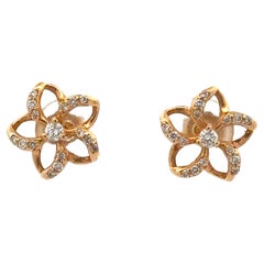 Na Hoku Plumeria Diamant-Ohrringe 14K Gelbgold