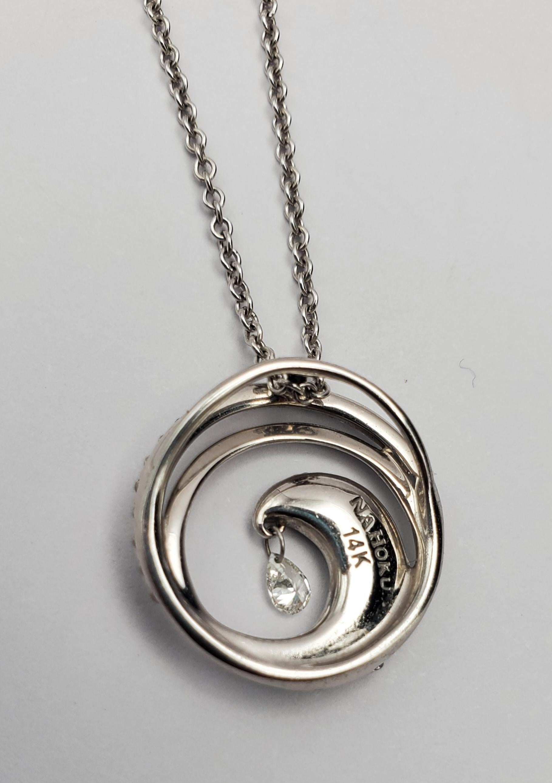 Round Cut Na Hoku Ultimate Wave Shimmer Opal & Diamond Pendant