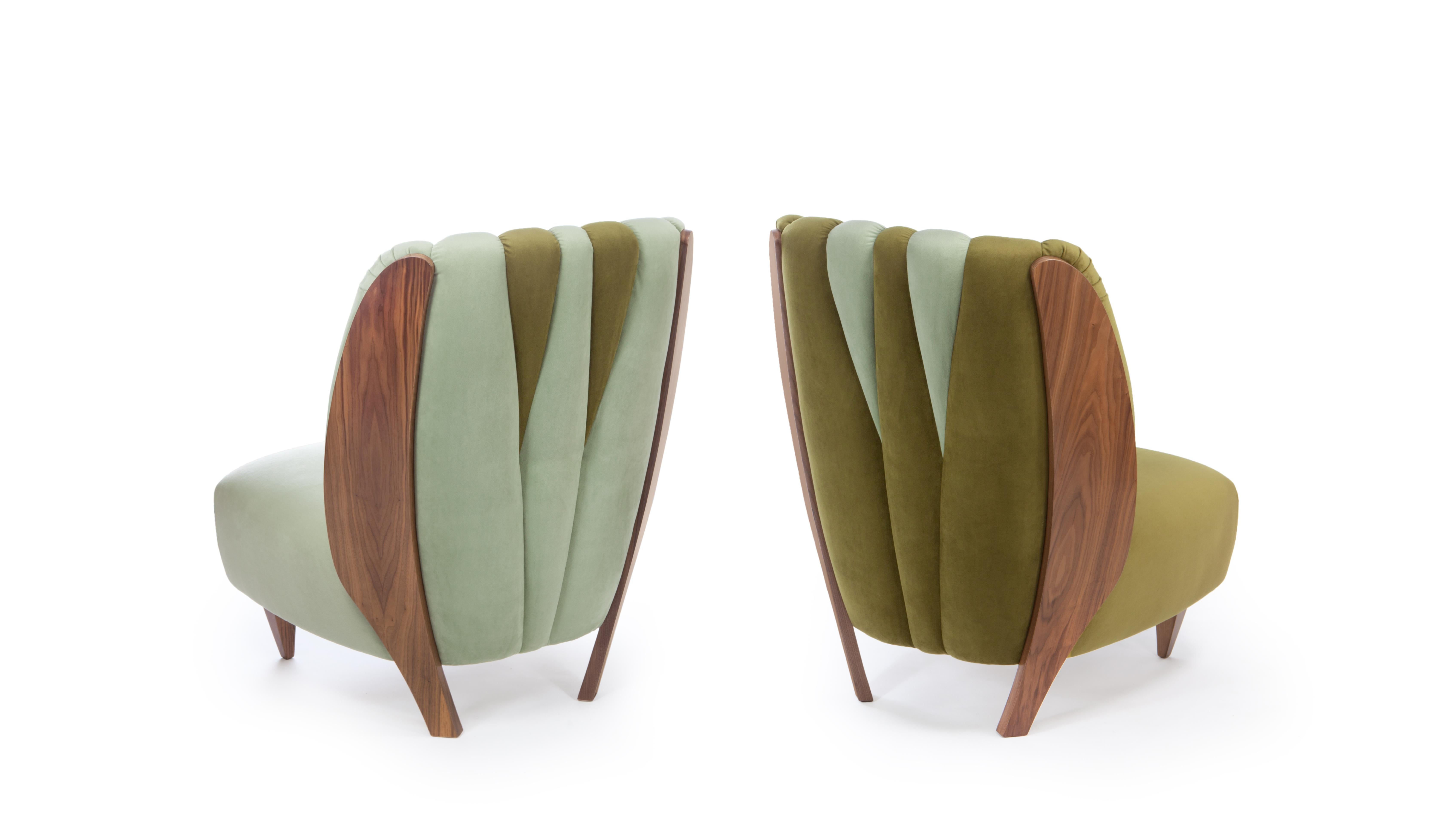 Woodwork Na Pali Armchair, Walnut & COM, Insidherland by Joana Santos Barbosa For Sale