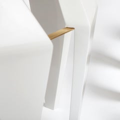 Na Pali High Side Table, White and Brass, InsidherLand by Joana Santos Barbosa