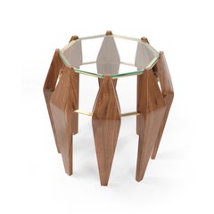 Nature Art Nouveau style walnut Na Pali medium coffee table by InsidherLand