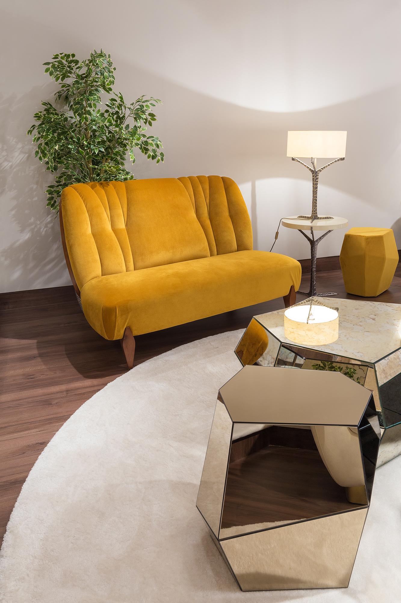 Contemporary Na Pali Two-Seat Sofa, Walnut & COM, InsidherLand by Joana Santos Barbosa For Sale