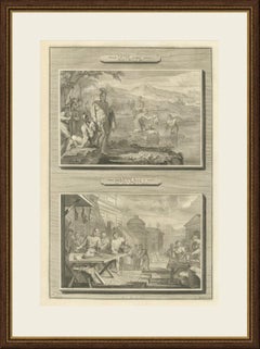 Naaman Healed in the Jordan and Famine in Samaria, Pieter Mortier, circa 1700