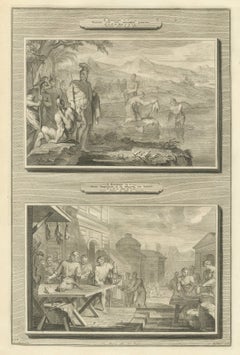 Naaman Healed in the Jordan and Famine in Samaria, Pieter Mortier, circa 1700