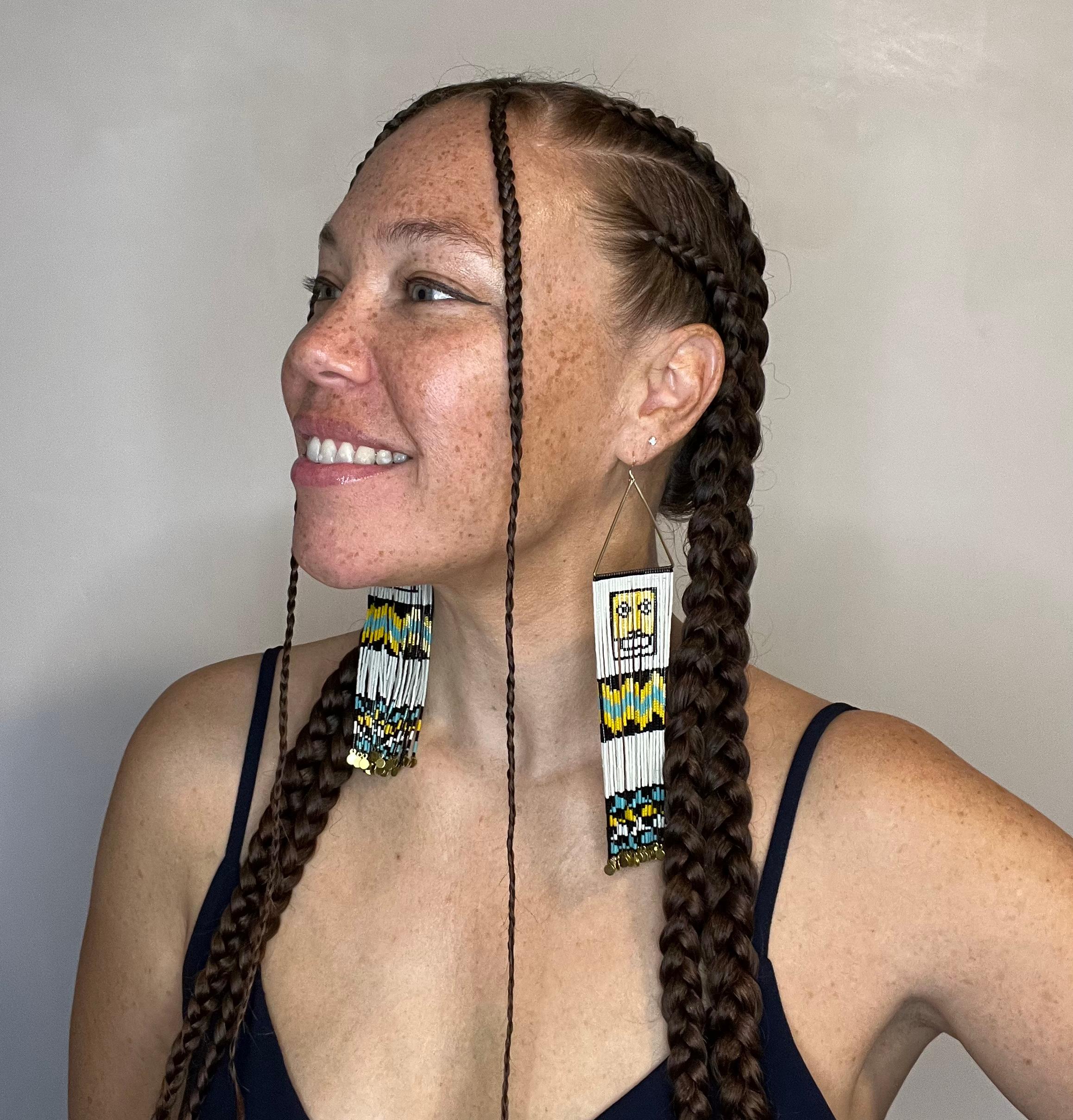 Naaxiin Ghost Face Beaded Earrings For Sale at 1stDibs ghostface