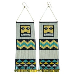 Naaxiin Ghost Face Beaded Earrings