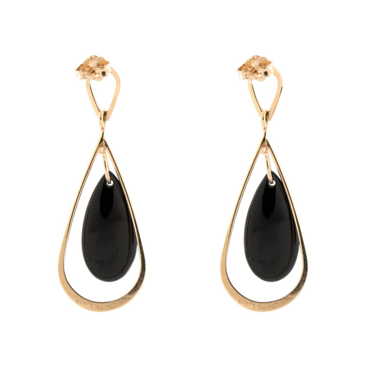 Moderno Orecchini a goccia con onice 14k NABCO Estate in vendita