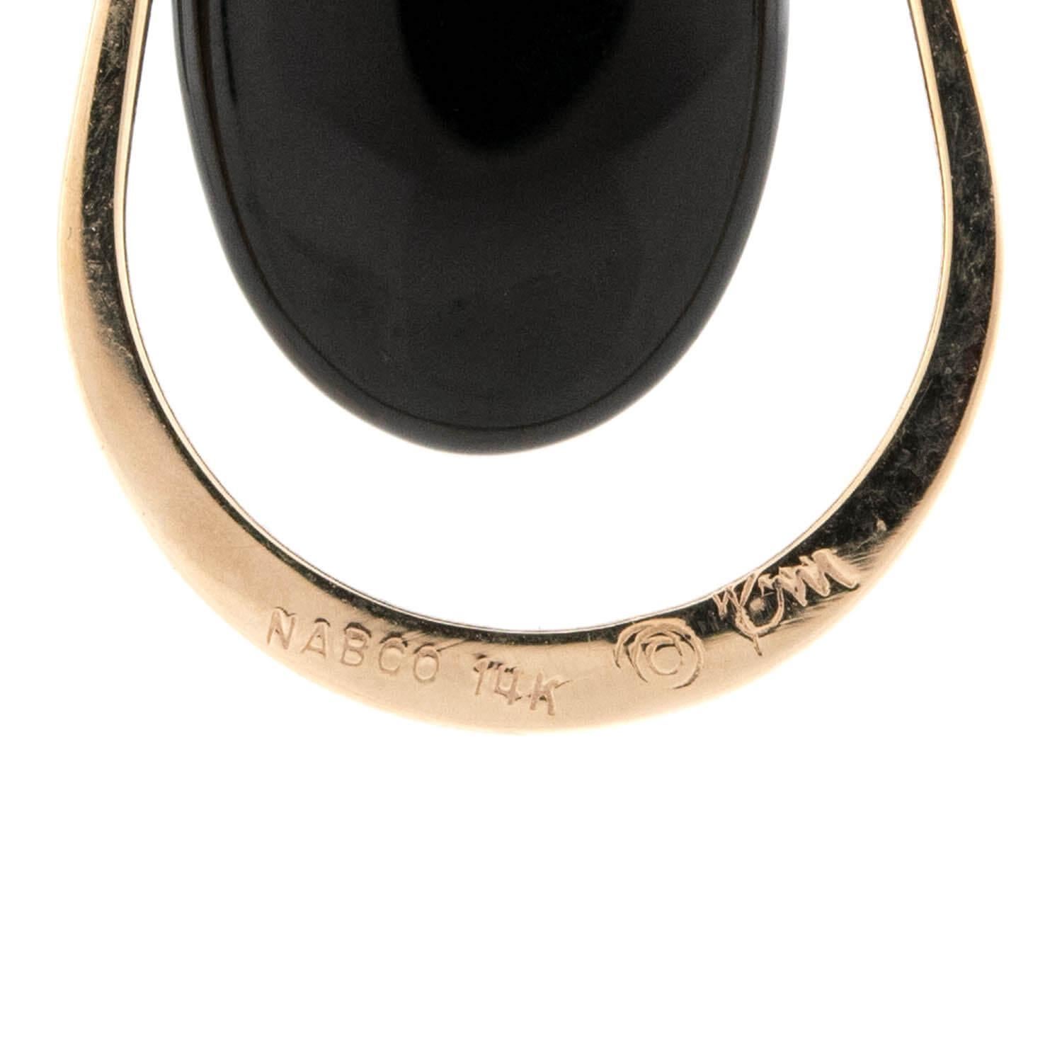 Grezzo Orecchini a goccia con onice 14k NABCO Estate in vendita