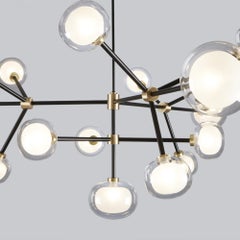 'NABILA' Italian 1950s Style Contemporary Chandelier in Double-Sided Glass