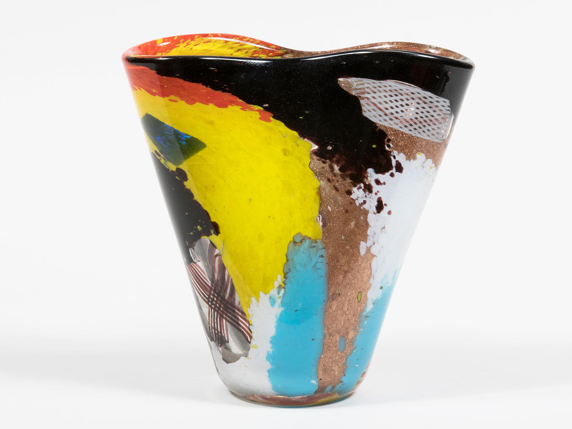 Italian Nabuco Glass Vase by Dino Martens