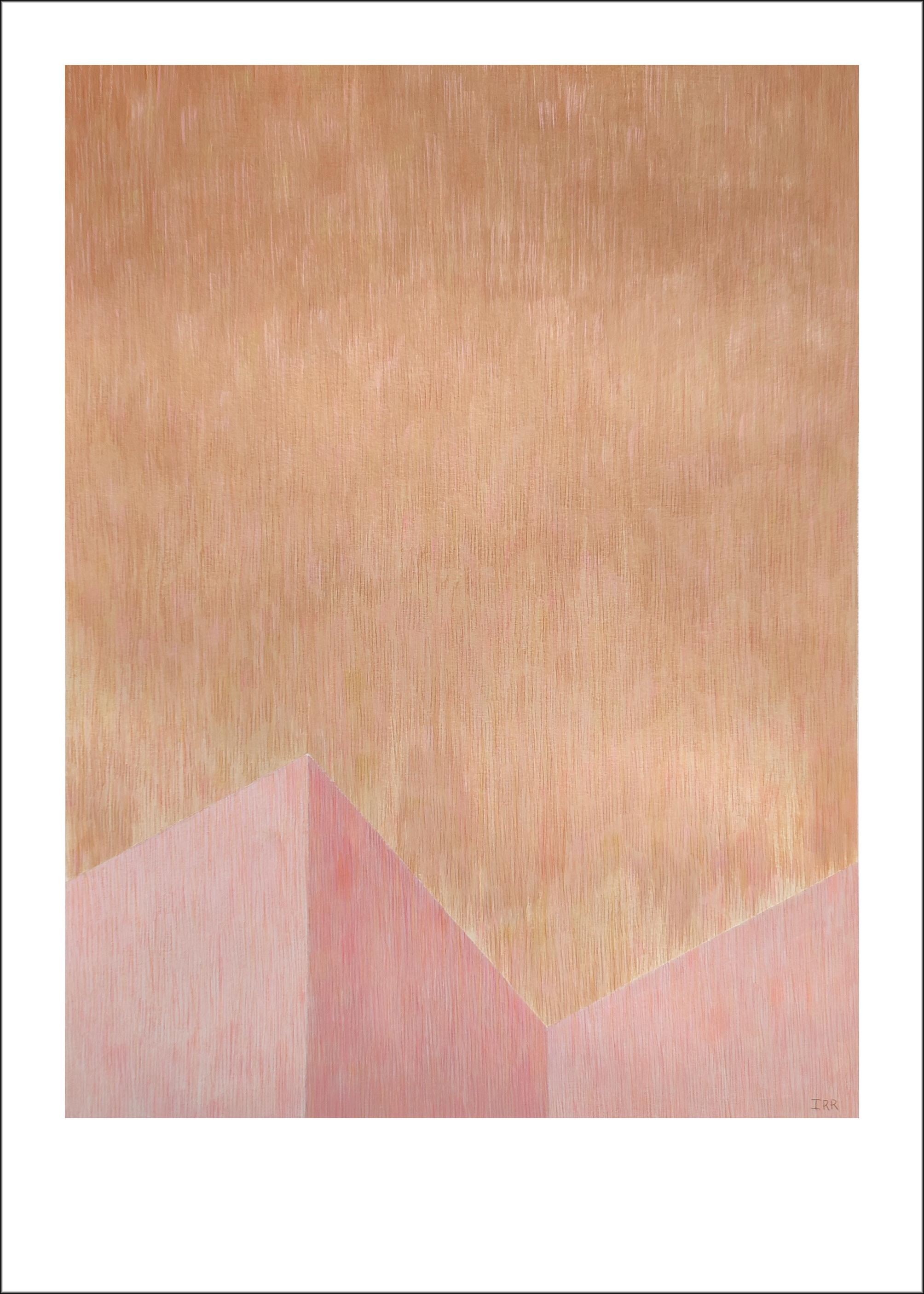 Minimalisme industriel, diptyque de paysages urbains, palette de pastels, paysage urbain moderne - Beige Landscape Painting par Nacho Reina