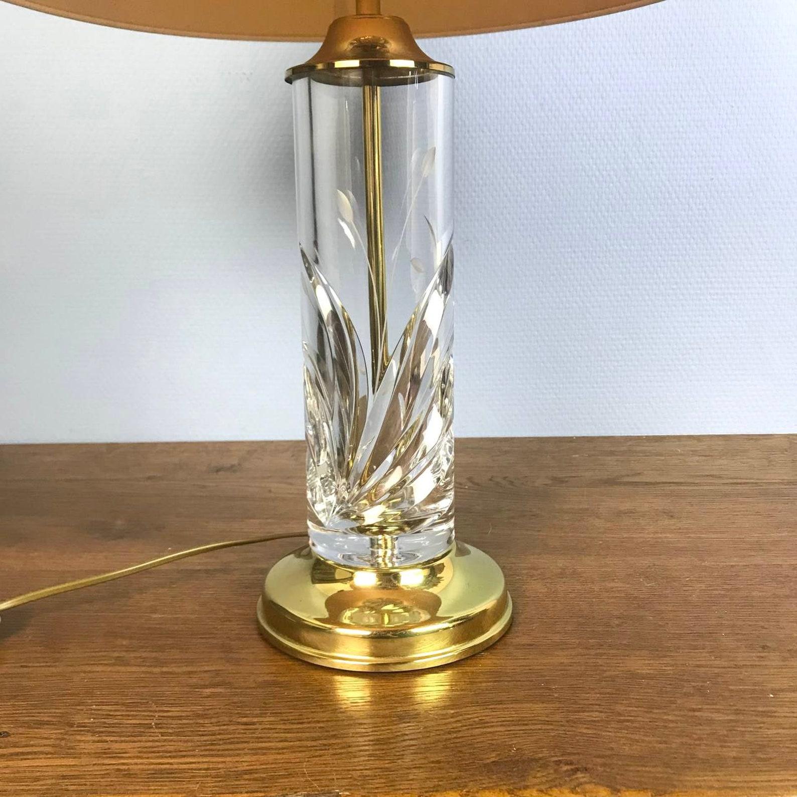 Crystal Nachtmann Pair of Table Lamp Vintage Lighting For Sale