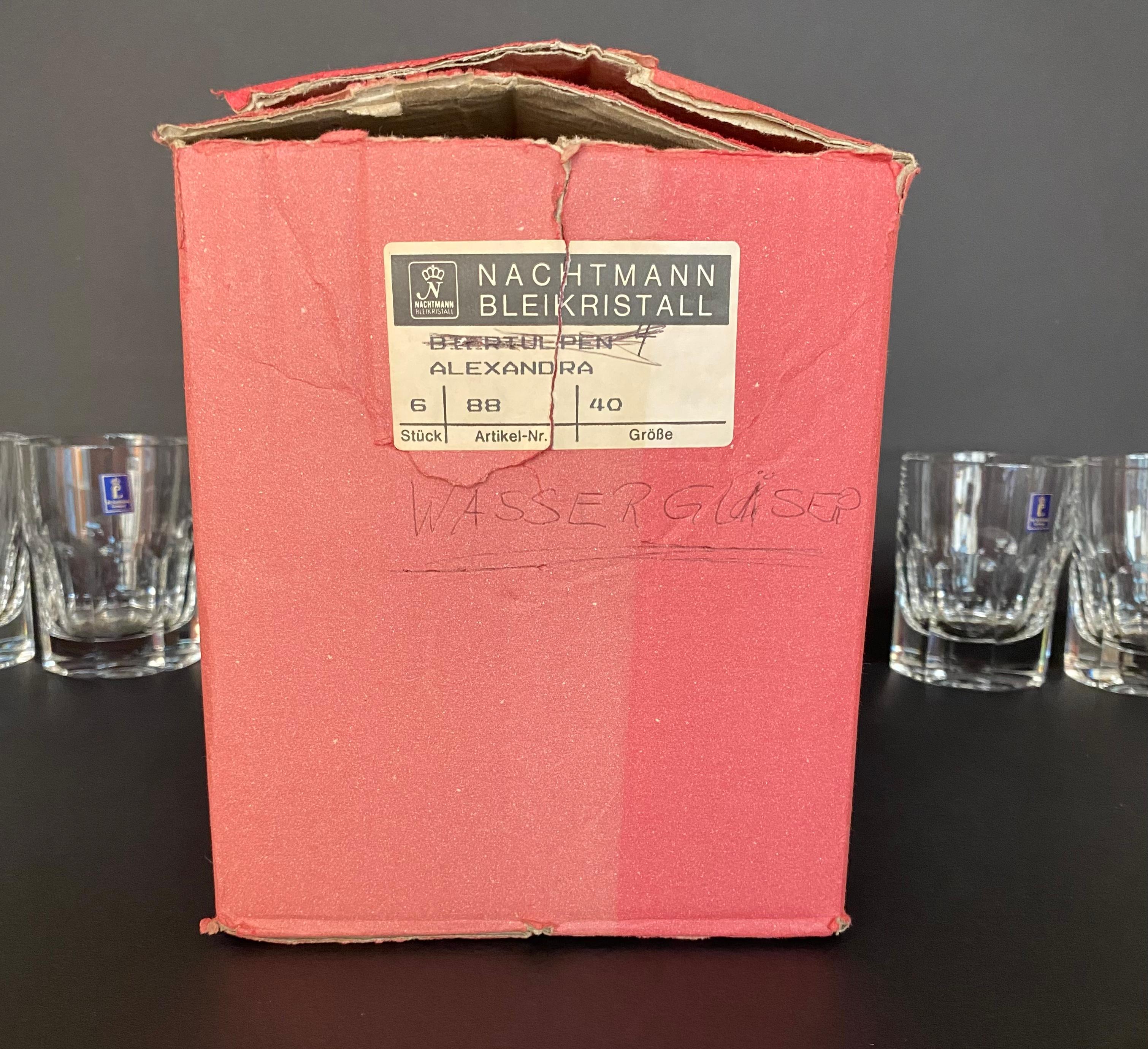 Cristal Ensemble Nachtmann de 6 gobelets à whisky en cristal taillé, série Alexandra, Allemagne, 1990 en vente