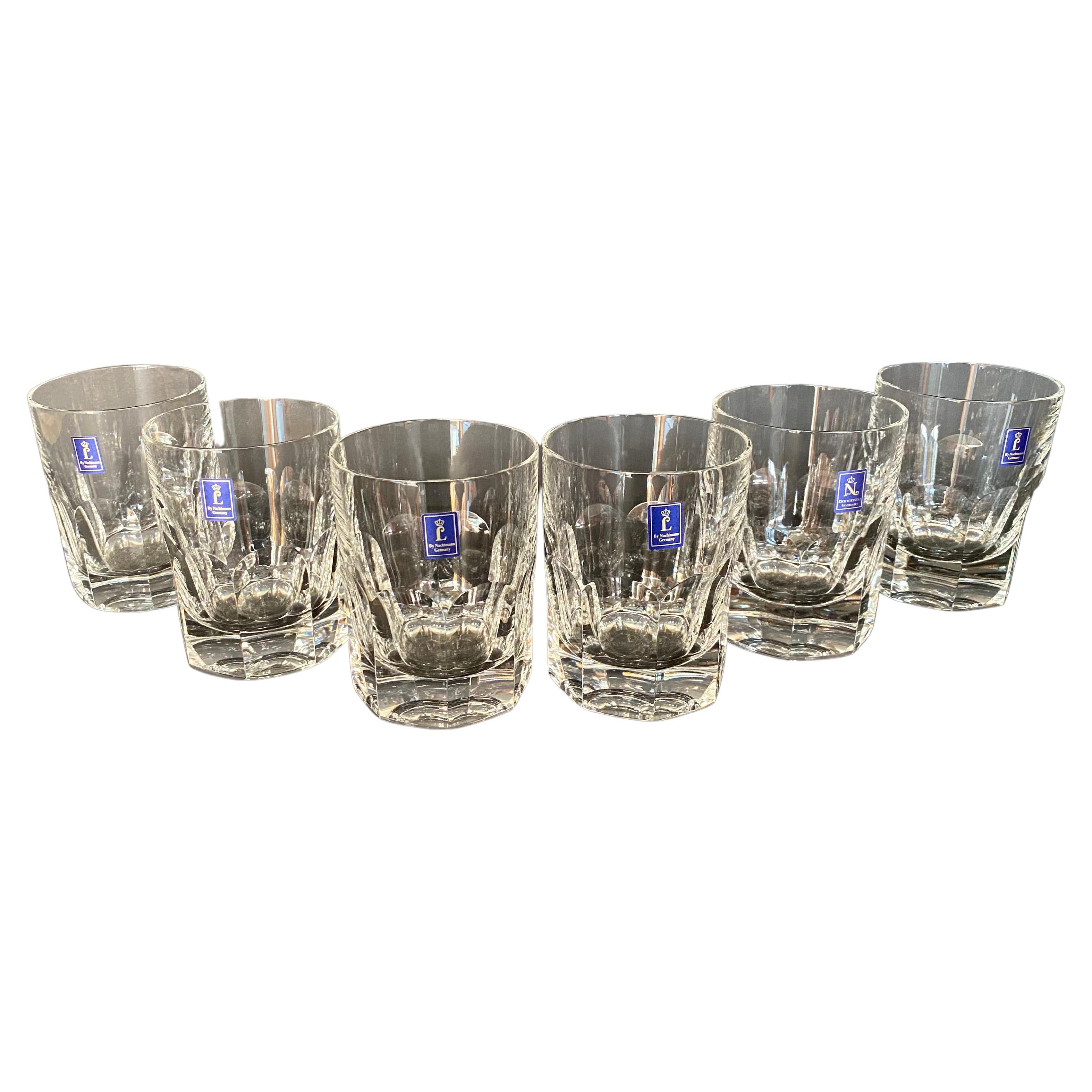 Nachtmann Set 6 Cut Crystal Whiskey Tumblers, Alexandra Series, Germany, 1990 For Sale