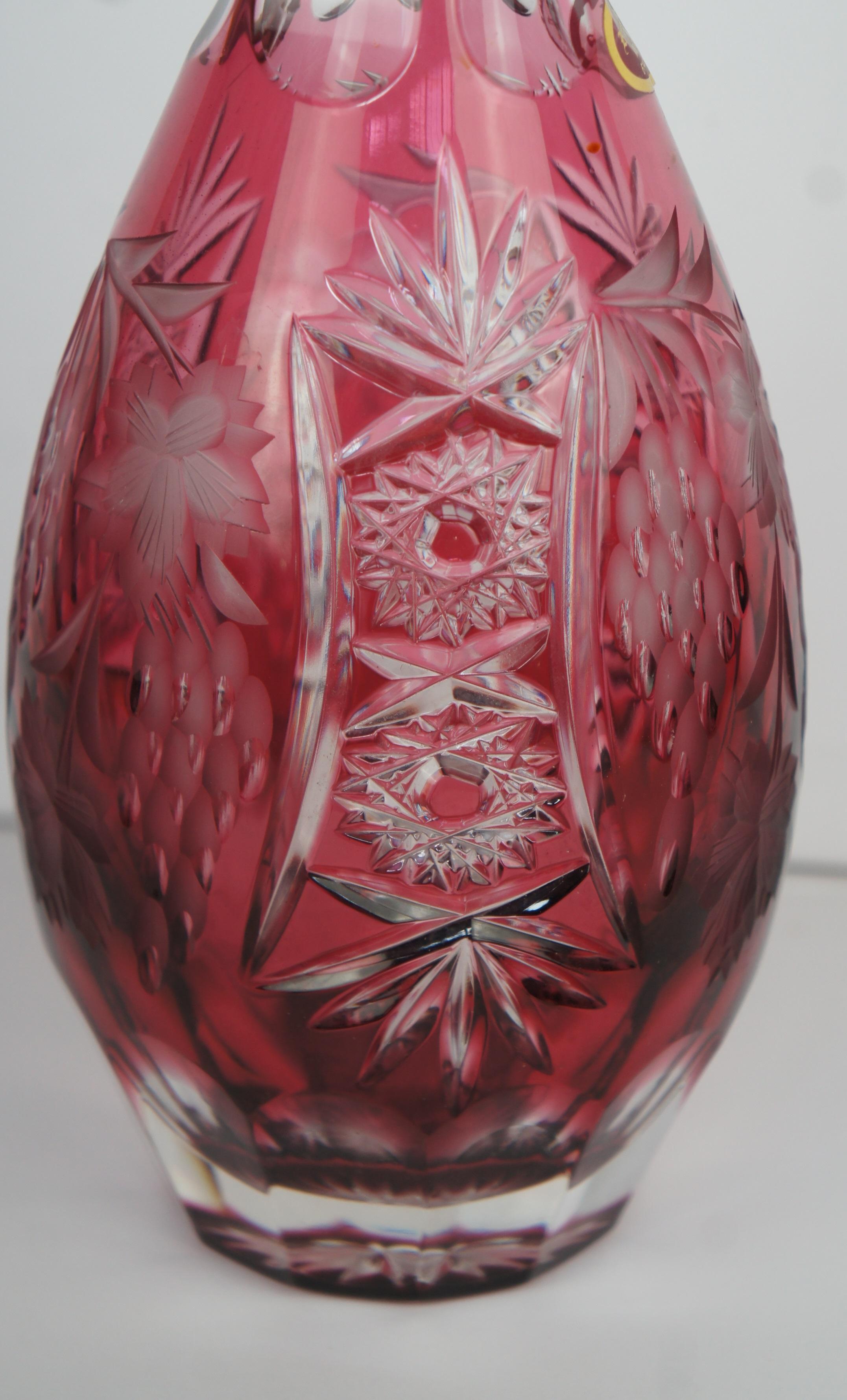 Nachtmann Traube Decantador y Vasos de Chupito de Cristal Transparente Tallado con Arándanos de Bohemia en venta 5