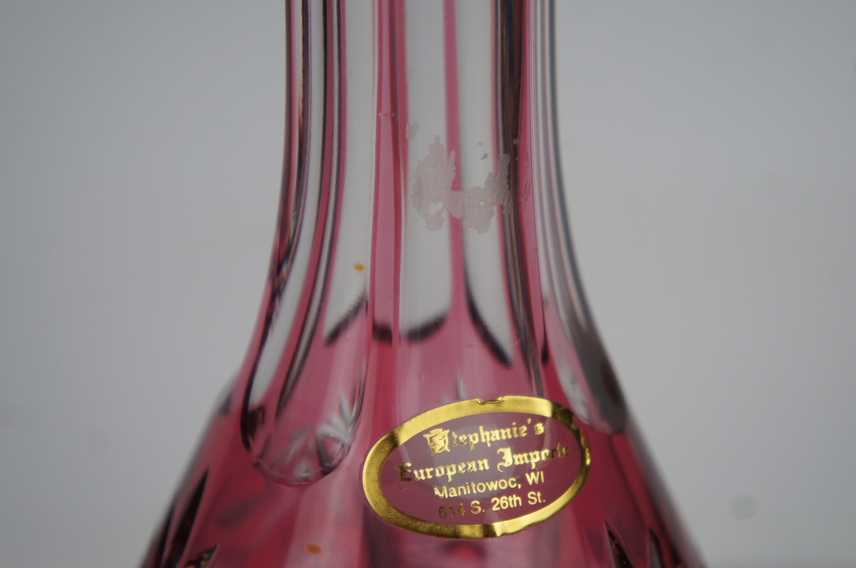 Carafe et verres à chaux Nachtmann Traube Bohemian Cranberry Cut Crystal Clear en vente 6