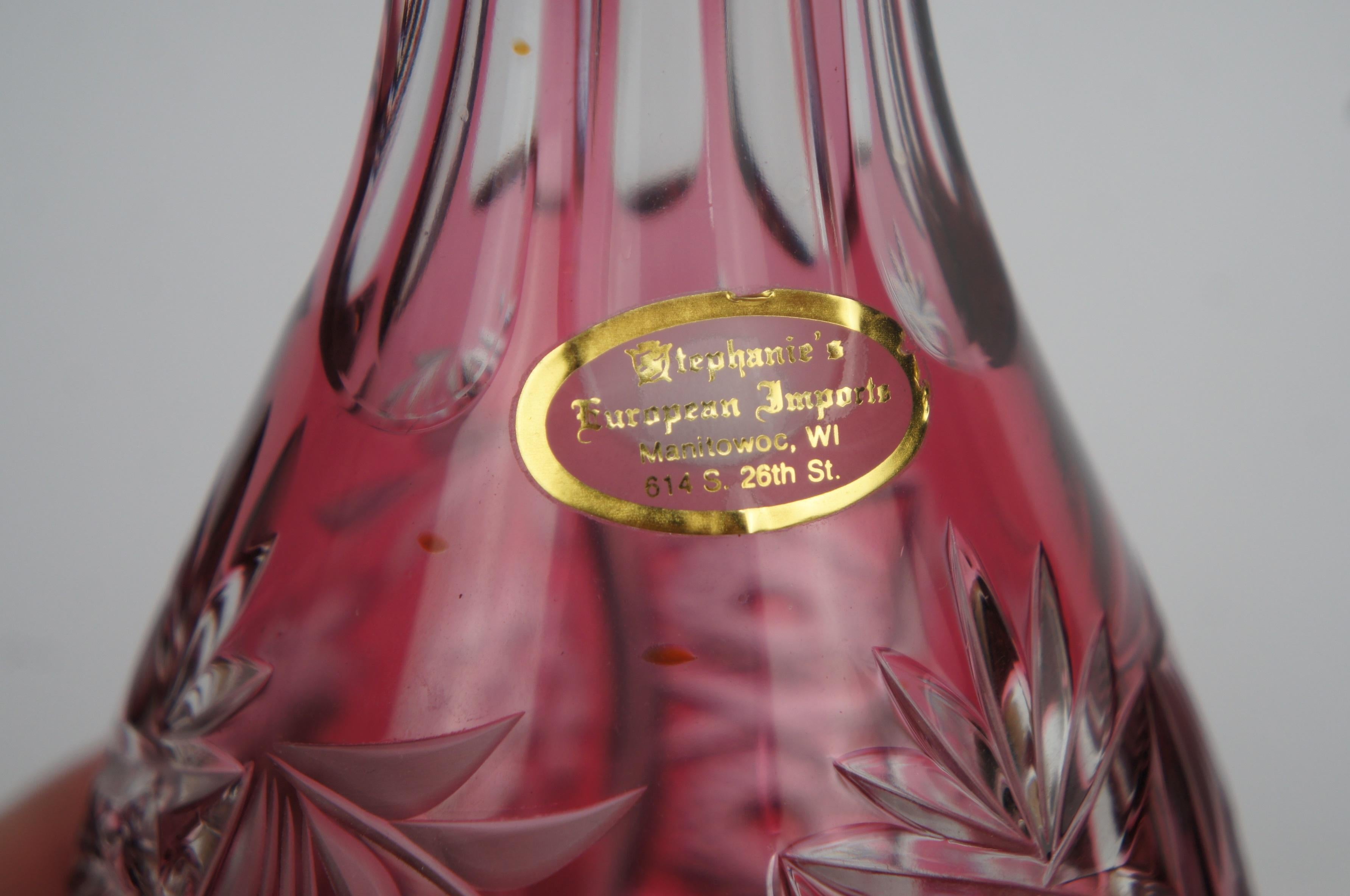 Nachtmann Traube Decantador y Vasos de Chupito de Cristal Transparente Tallado con Arándanos de Bohemia en venta 3