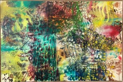 Untitled Dynamic Colorful Abstract Expressionist Oil Painting, Israeli-American