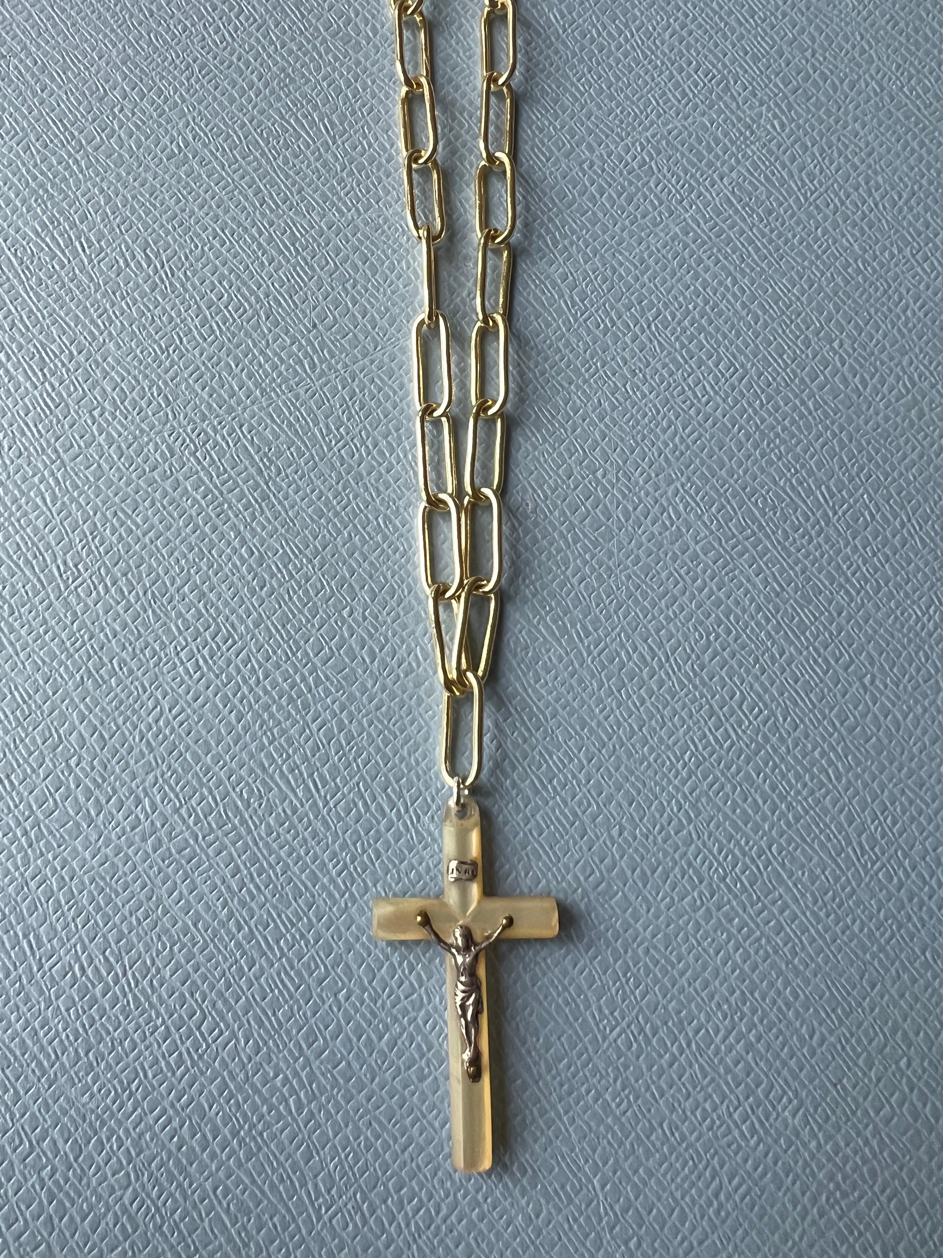 Nacre Cross Necklace Crucifix Religious French 2