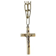 Nacre Cross Necklace Crucifix Religious French