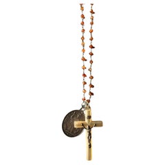 Nacre Cross Necklace Crucifix Religious French