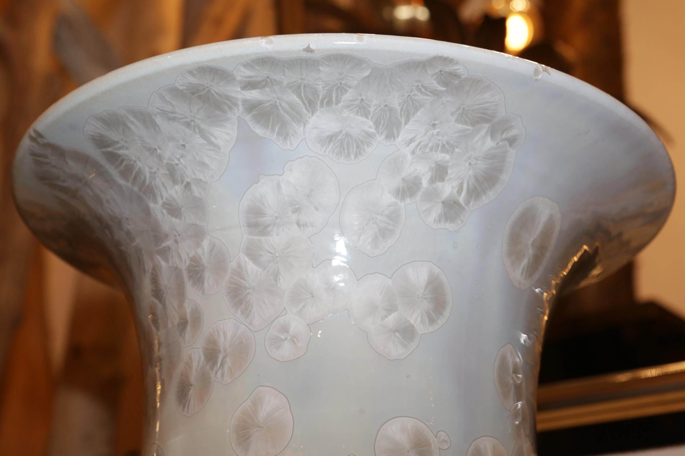 Indonesian Nacre White Medium Vase For Sale