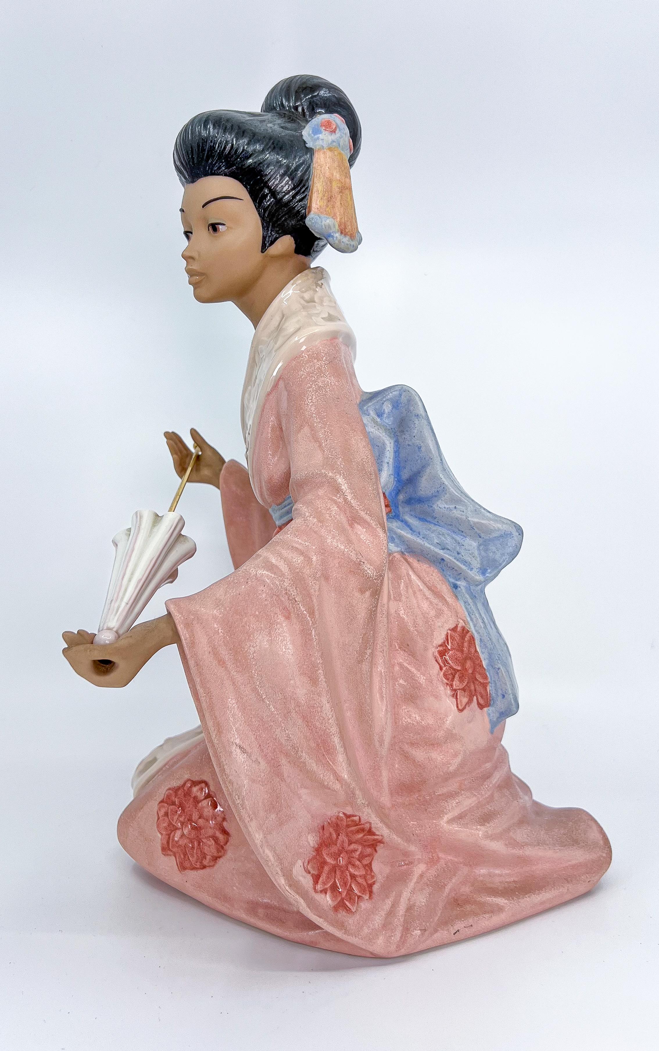 Anglo-Japanese Nadal Porcelain Japanese Geisha Figurine Made in Spain For Sale