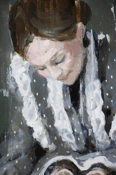 "Coffee for Two" (2024) By Nadezda, Original Oil Painting, Surreal Portrait