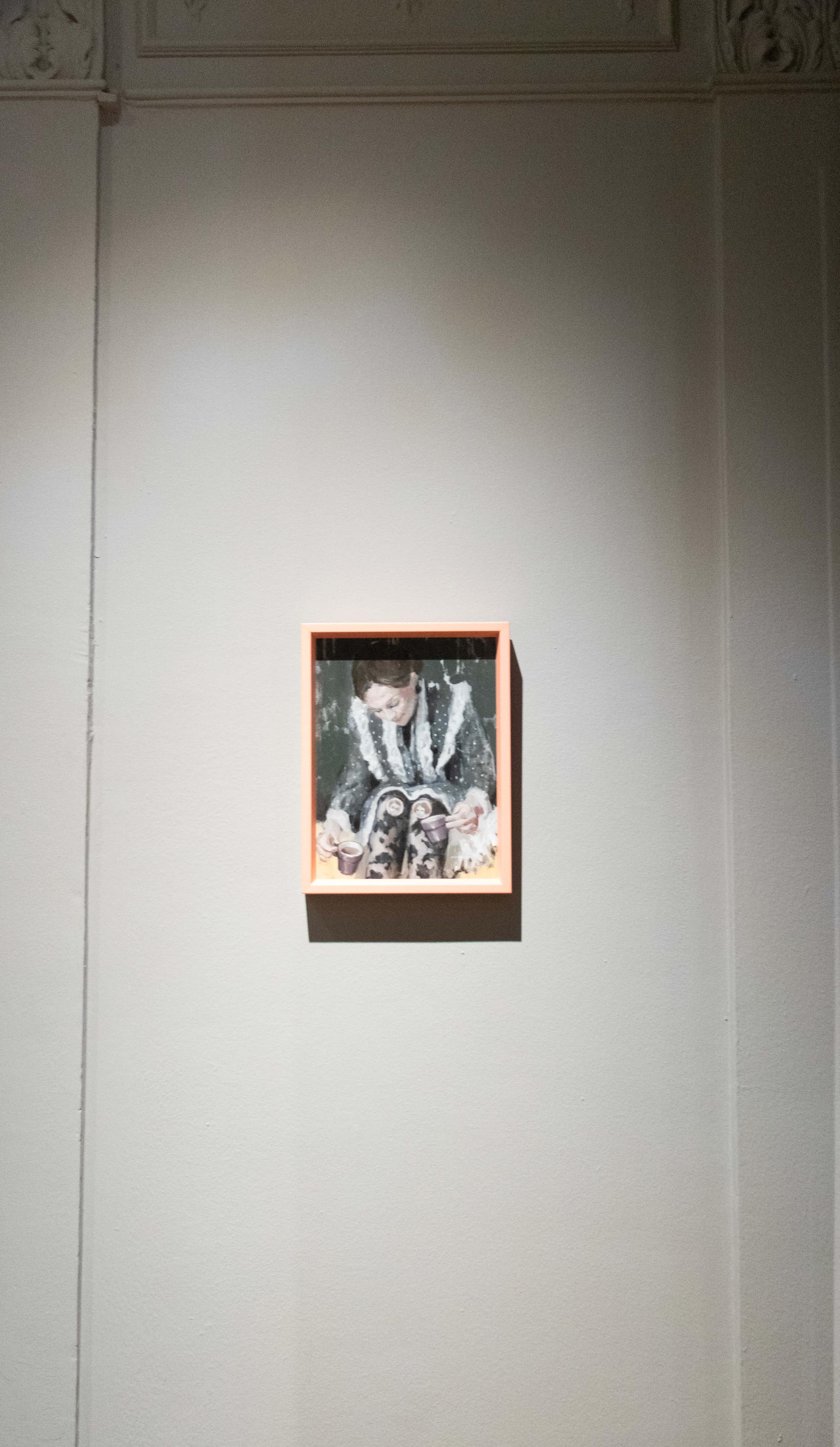 „Coffee for Two“ (2024) von Nadezda, Original-Ölgemälde, Surreales Porträt im Angebot 6