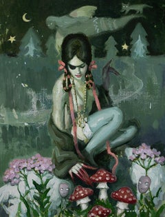 "Ingredientes" (2024) de Nadezda, pintura original al óleo de retrato surrealista