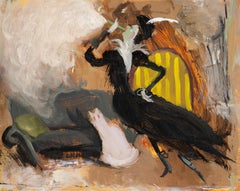 "Smoking Lady" (2024) By Nadezda, Original Oil Painting on Panel