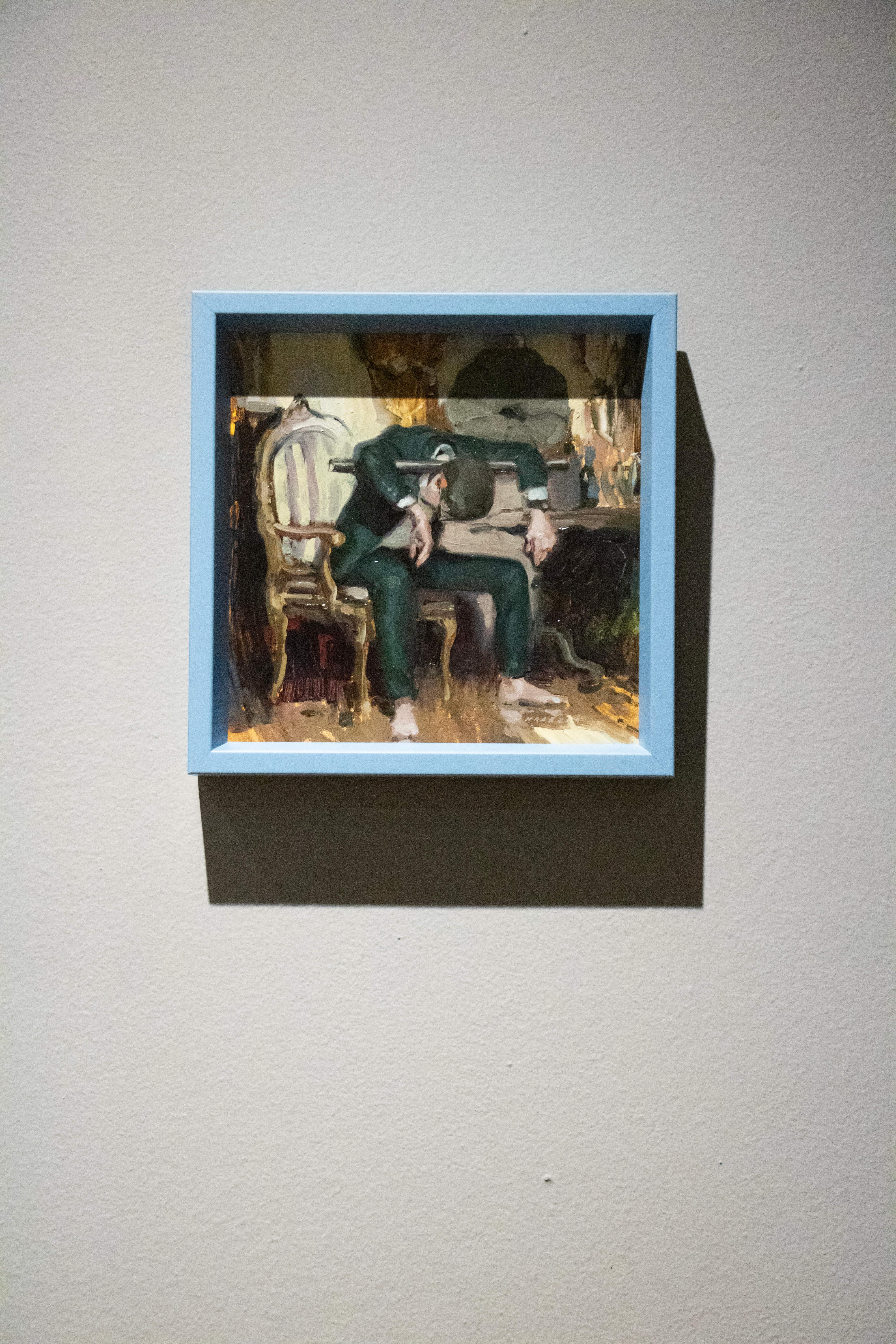 „Something in the Way“ (2024) von Nadezda, Original-Ölgemälde auf Tafel im Angebot 10