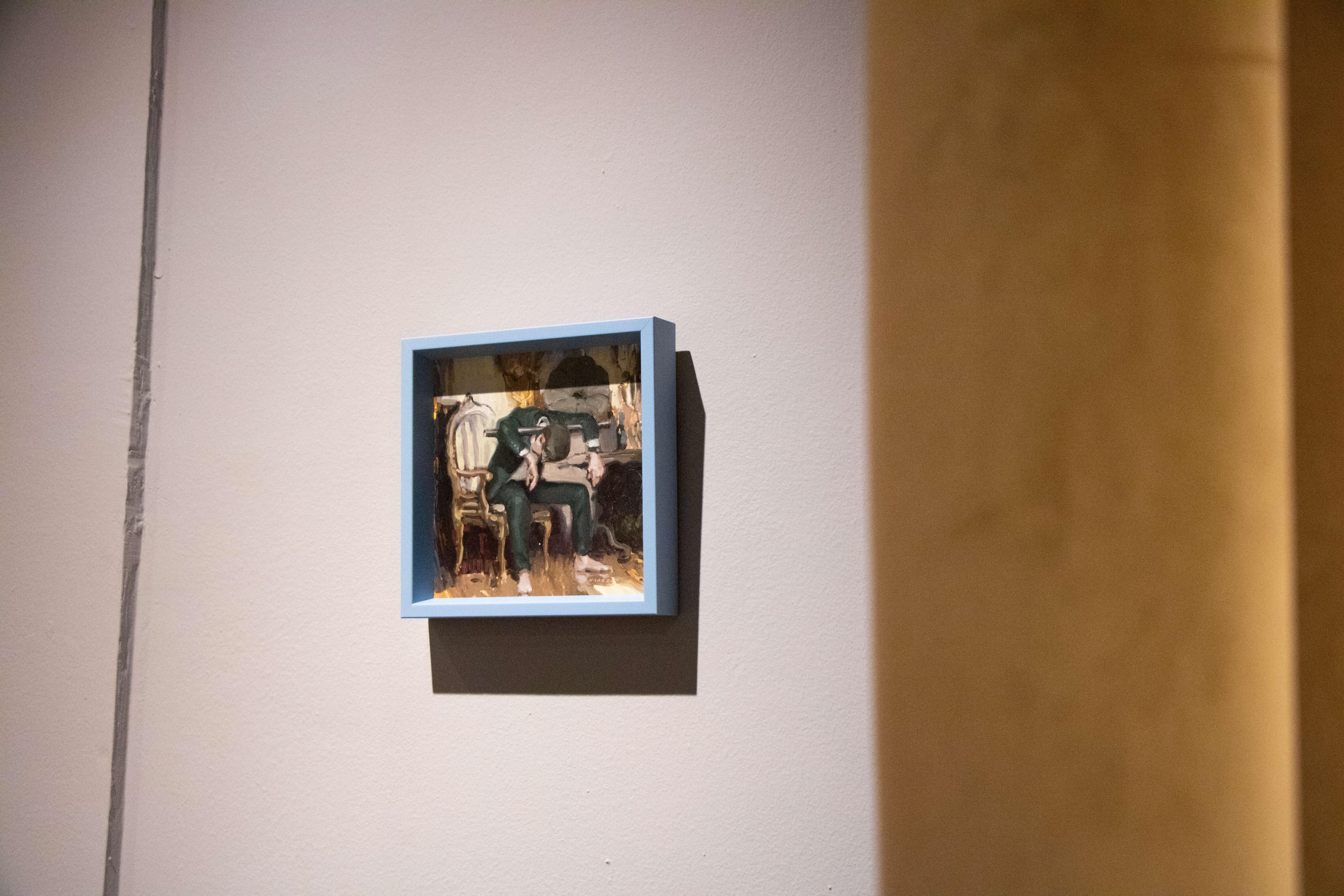 „Something in the Way“ (2024) von Nadezda, Original-Ölgemälde auf Tafel im Angebot 11
