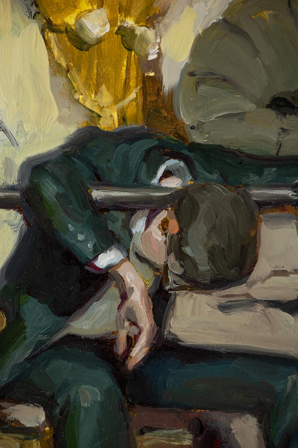 „Something in the Way“ (2024) von Nadezda, Original-Ölgemälde auf Tafel im Angebot 1