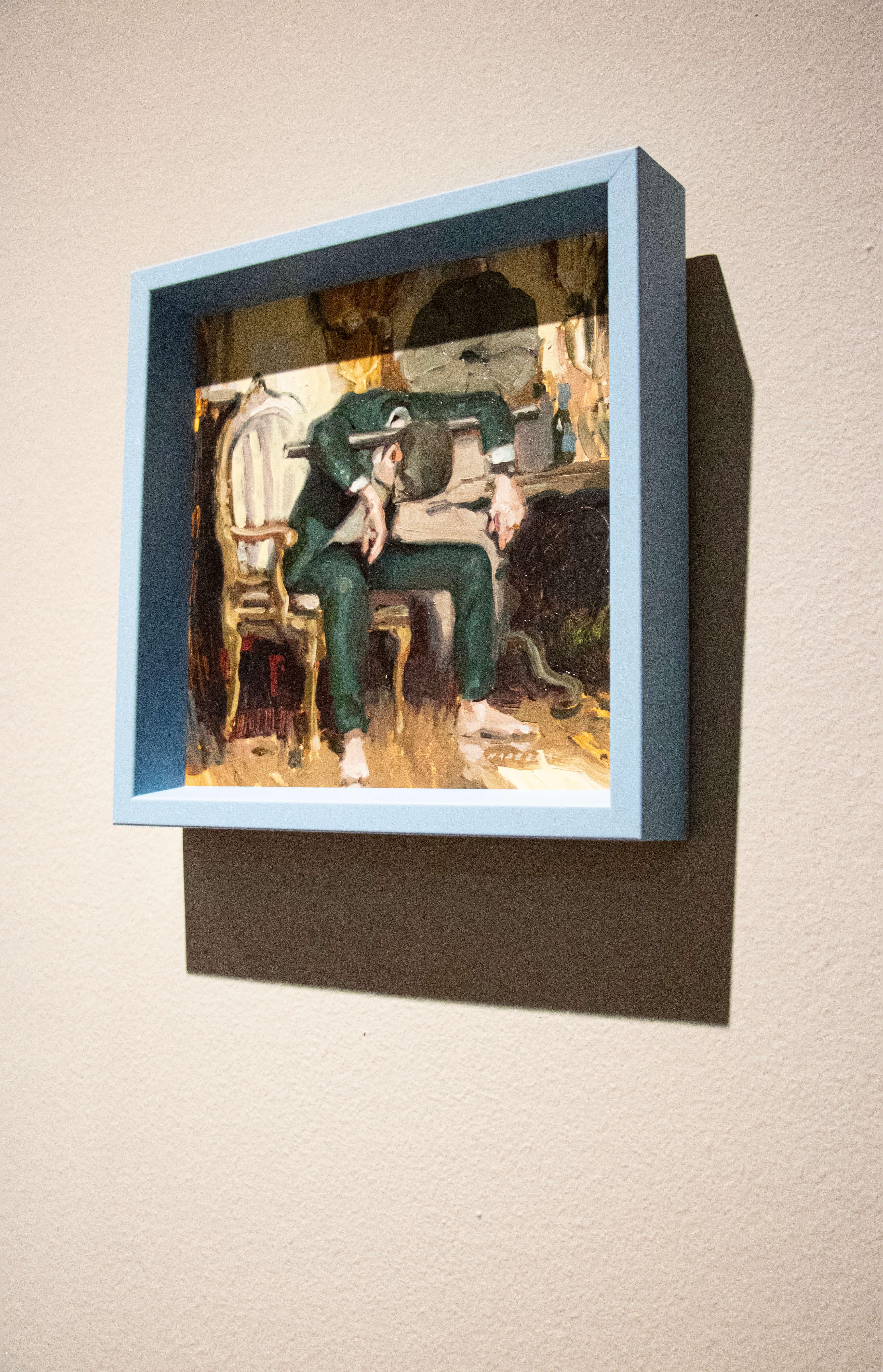 „Something in the Way“ (2024) von Nadezda, Original-Ölgemälde auf Tafel im Angebot 3