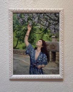 "Wisteria" (2025) Realist Still-Life of Flora and Female Figure