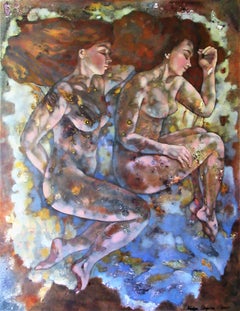 " Nude. sisters" Original .Contemporary . Large size .Nudes across mediums